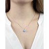 9543 2 stribrny nahrdelnik se samostatnou modrou ketlovanou opalovou kulickou c stribro 925 1000