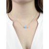 9603 2 stribrny nahrdelnik se samostatnou modrou opalovou kulickou na retizku c stribro 925 1000