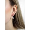 9474 2 stribrne nausnice klapky ricni perla a tri krystaly swarovski crystal c stribro 925 1000