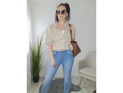 Tweedova košile / Béžová