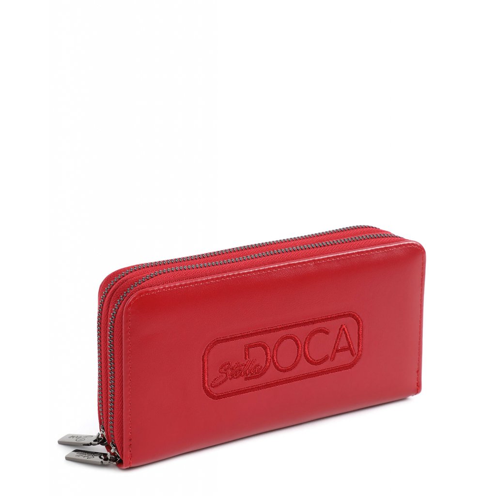 červená dvouzipá peněženka  DOCA