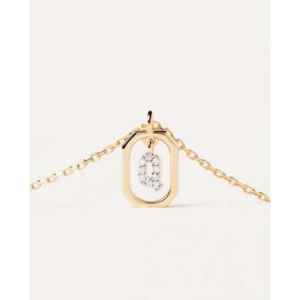 Zlatý náhrdelník s písmenem Q  PDPAOLA