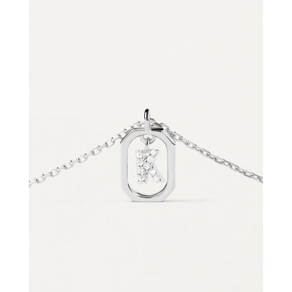 Stříbrný náhrdelník s písmenem K  PDPAOLA