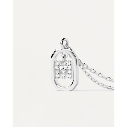 Stříbrný náhrdelník s písmenem M  PDPAOLA
