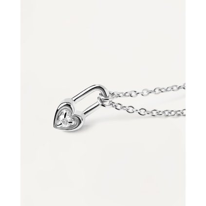 Náhrdelník Heart Padlock Silver  PDPAOLA