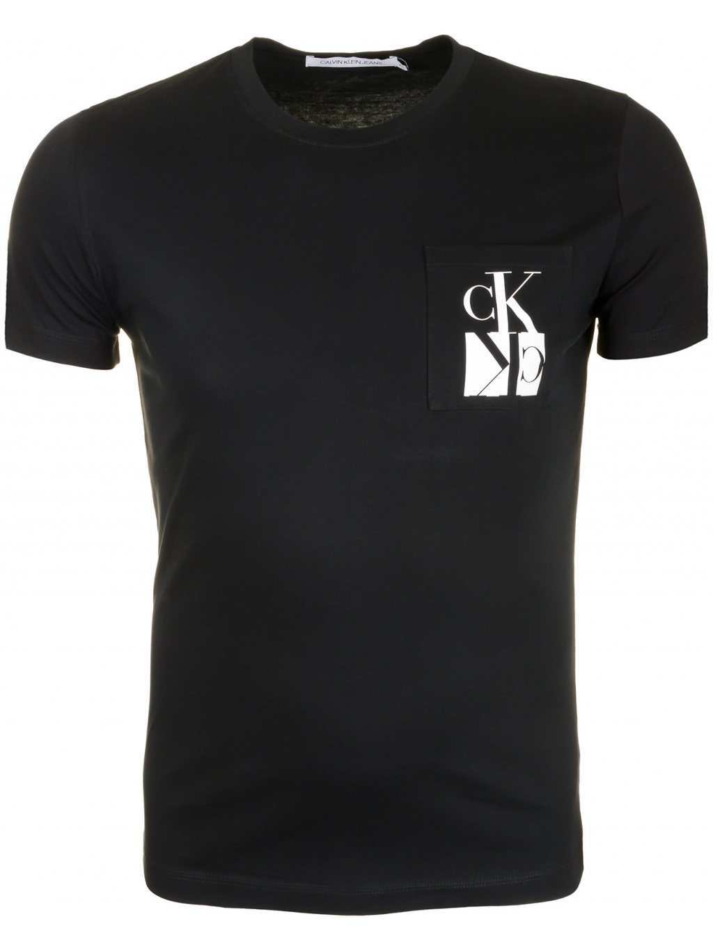 Pánské černé tričko s náprsní kapsou Calvin Klein