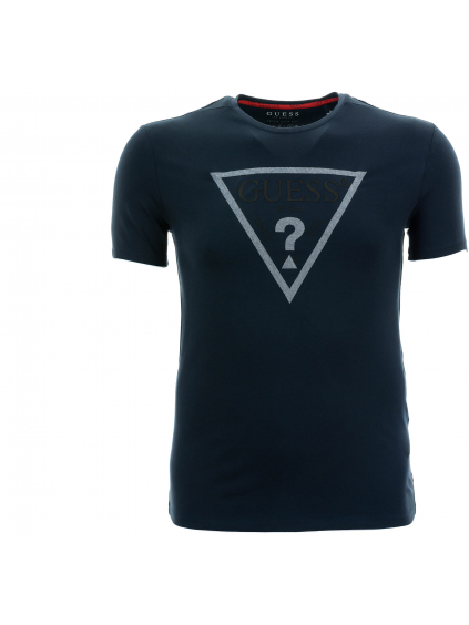 Pánské tmavě modré tričko Guess s textilní aplikací