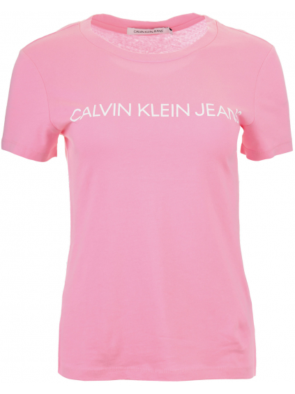 Dámské růžové tričko s nápisem Calvin Klein Jeans