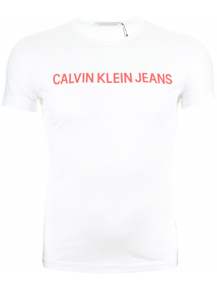 Pánské bílé tričko s nápisem Calvin Klein Jeans