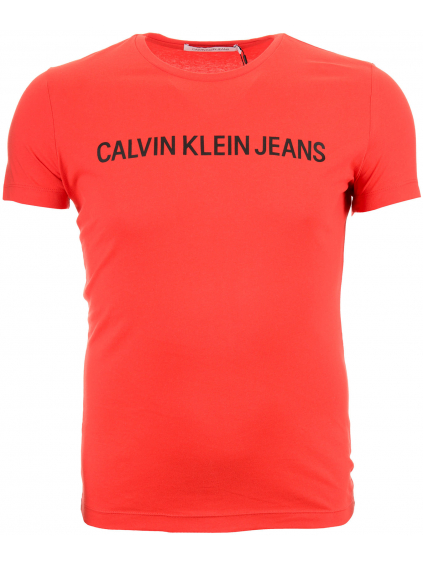 Pánské červené tričko s nápisem Calvin Klein Jeans