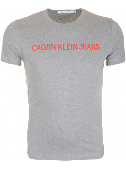 Pánské šedé tričko s nápisem Calvin Klein Jeans