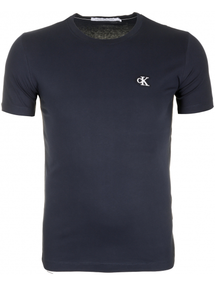 Pánské tmavě modré tričko s malým vyšitým logem Calvin Klein