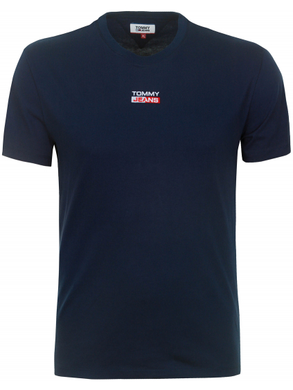 Pánské modré tričko Tommy Hilfiger s vycentrovaným logem