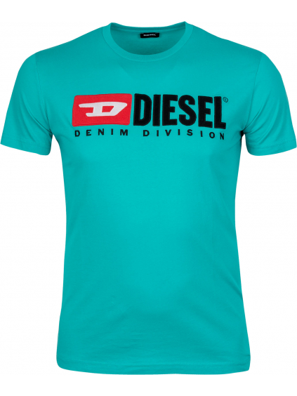 Mátově zelené tričko Diesel s velkým našitým logem