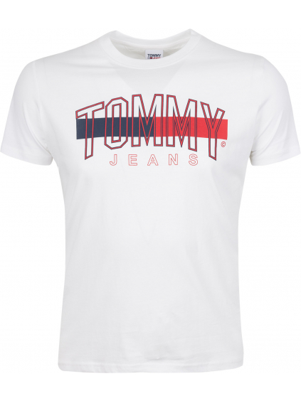 Bílé tričko Tommy Jeans s velkým potiskem