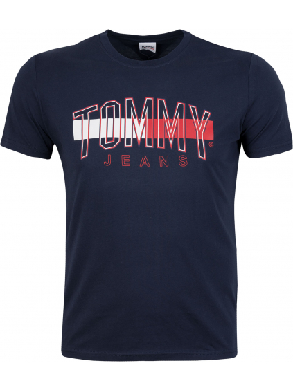 Tmavě modré tričko Tommy Jeans s velkým potiskem