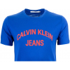 Pánské modré tričko s plastickým nápisem Calvin Klein