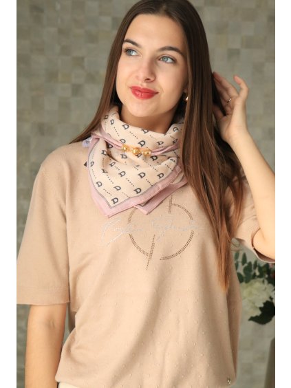 Lososovo-béžový šátek na magnet