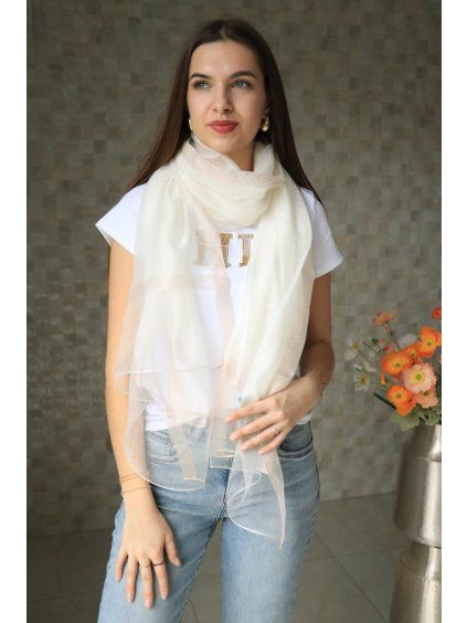 Bílý obdélníkový šátek