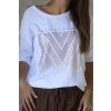 Bílé tričko s kamínky od vel. S/M-L/XL