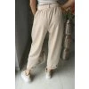 Světle béžové kalhoty s páskem vel. UNI