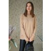 Světle hnědý svetřík s luxerovou nití