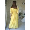 Dlouhé žluté šaty s pozlacením