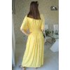 Dlouhé žluté šaty s pozlacením