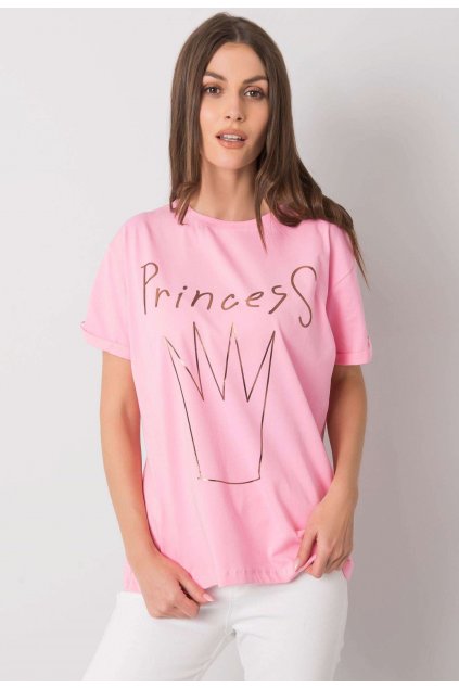 Růžové dámské tričko s potiskem