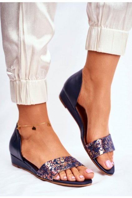 Modré dámské sandály