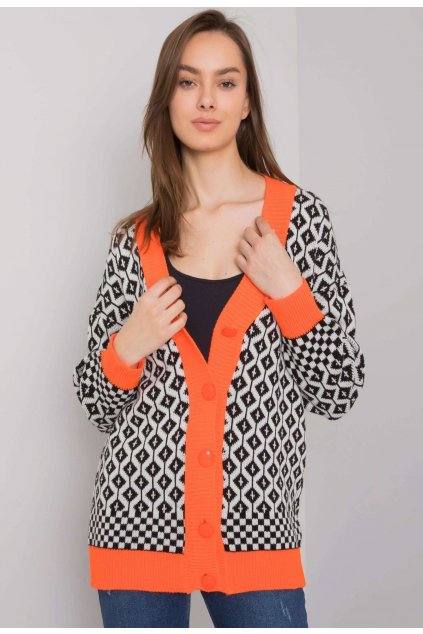 Oranžové dámský dlouhý svetr