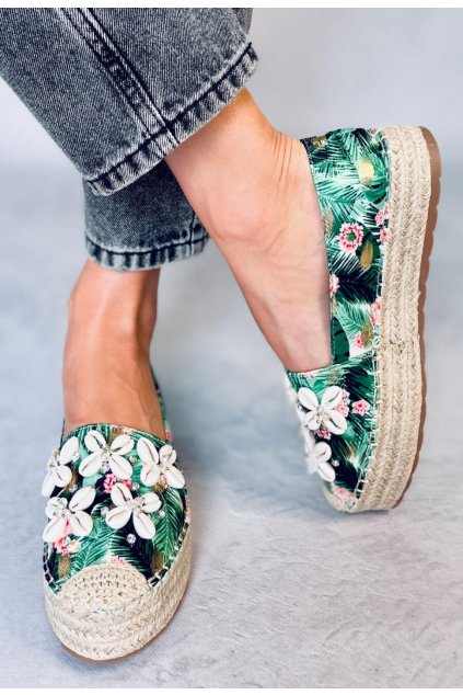 Zelené dámské espadrilky