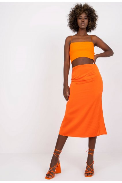 Oranžová dámská sukně do áčka
