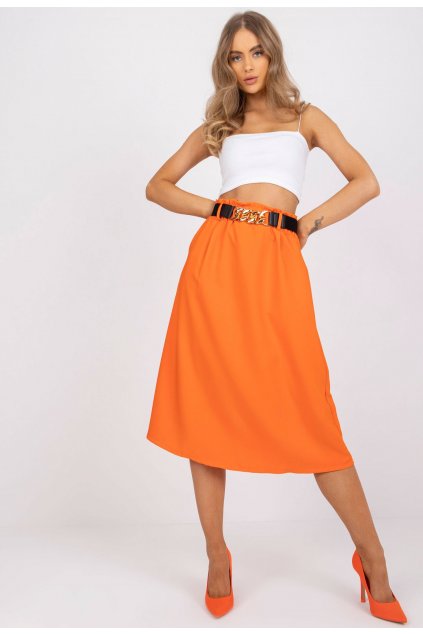 Oranžová dámská sukně do áčka