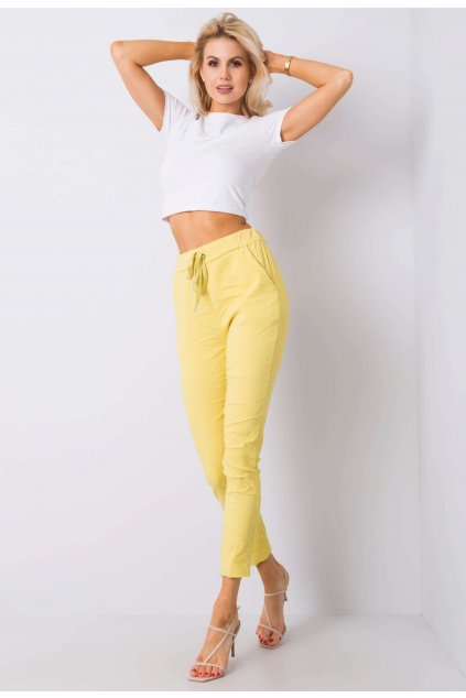 Žluté dámské kalhoty