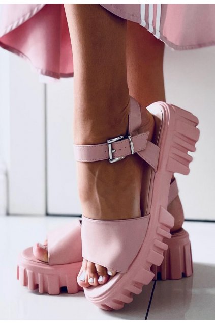 Růžové dámské sandály