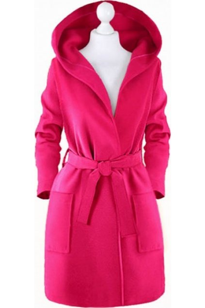 Růžový dámský kabát