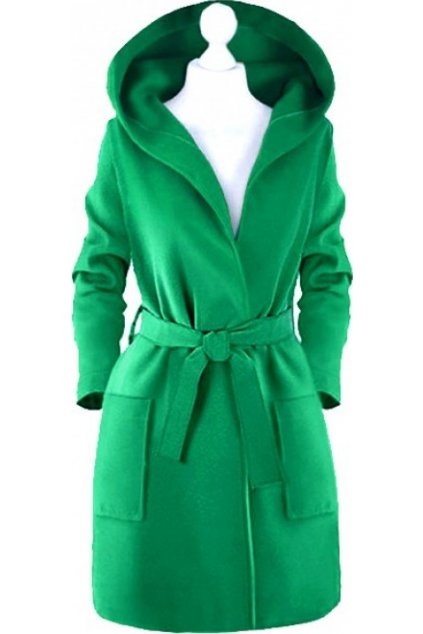 Zelený dámský kabát