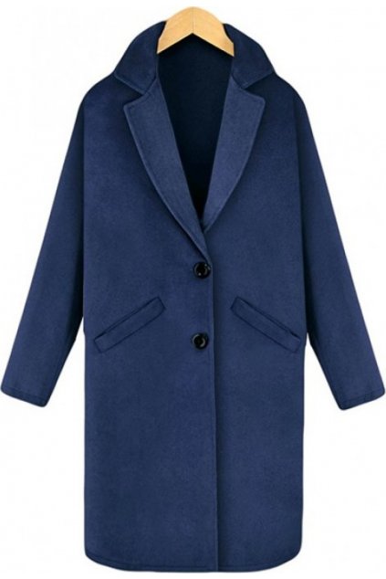 Modrý dámský kabát