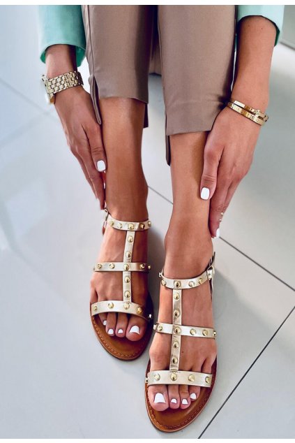 Zlaté dámské sandály