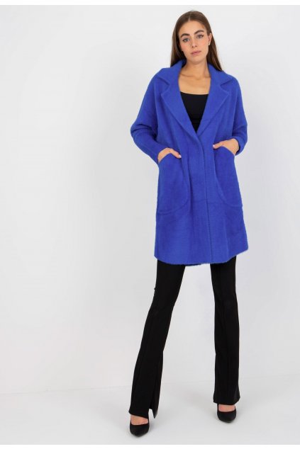 Modrý dámský kabát