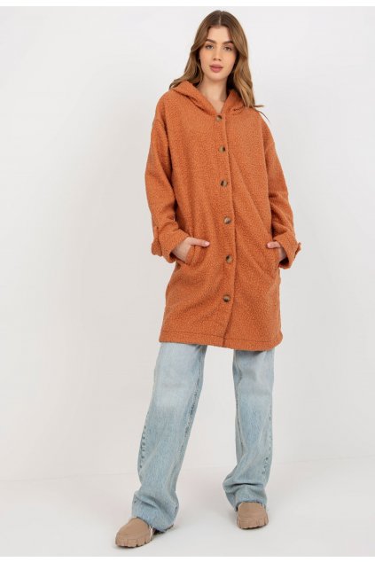 Oranžový dámský kabát