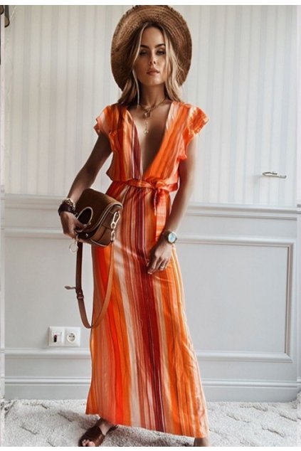 Oranžové dámské šaty
