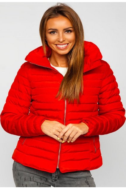 Červená dámská zimní bunda