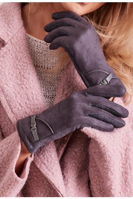 Šedé dámské rukavice
