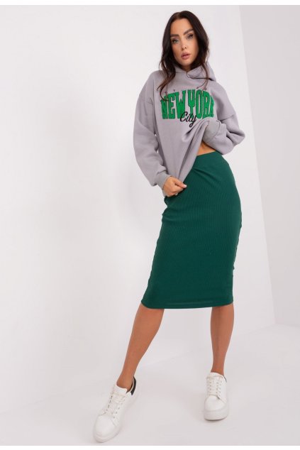 Zelená dámská pletená sukně