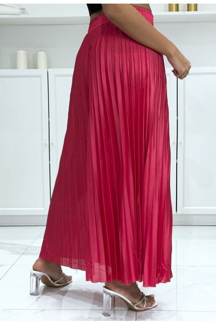 Růžová dámská plisovaná sukně