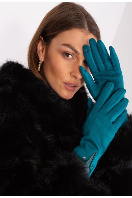 Modré dámské rukavice