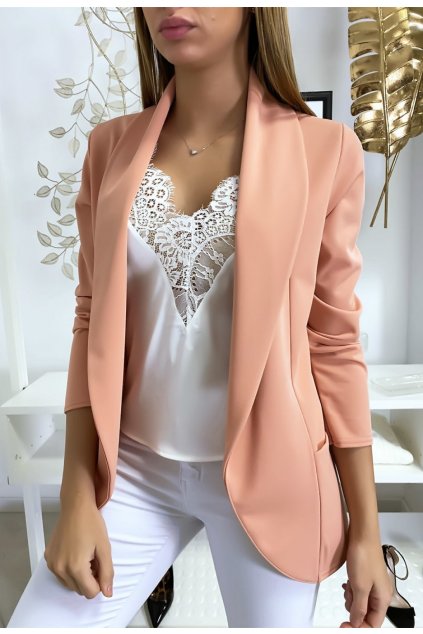 Růžové dámské sako