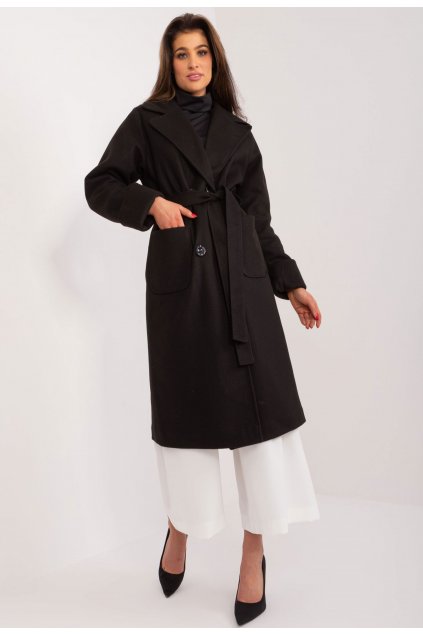 Černý dámský kabát